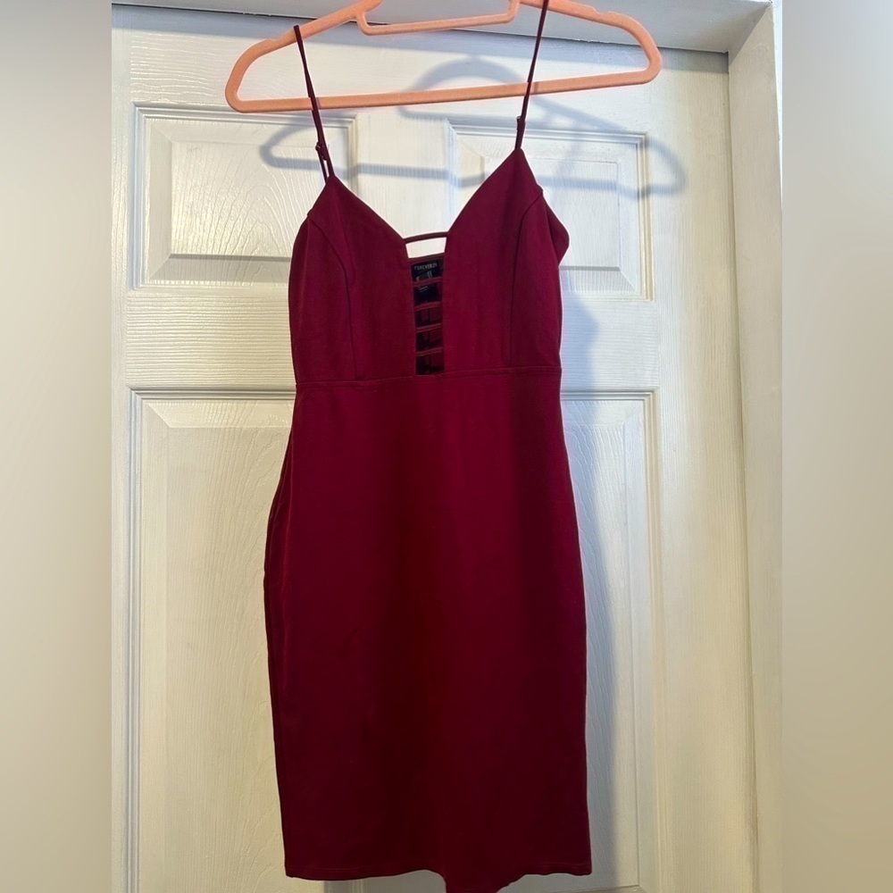 Forever 21 Short Spaghetti Strap Dress with Cutout Holes in Front, Size Small